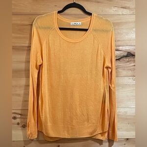 Zara Knit Orange Long Sleeve Lightweight Sweater Size L